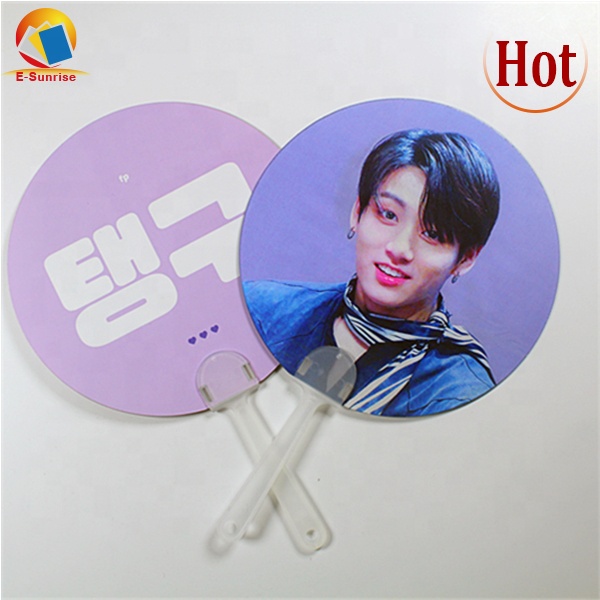 3D lenticular popular sales hand fan of Korea start KPOP design for summer tourists of Chinese supplier