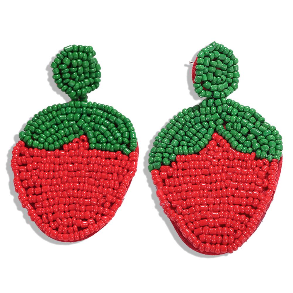 Big Watermelon Design Beads Fruits Earrings for Summer Beach