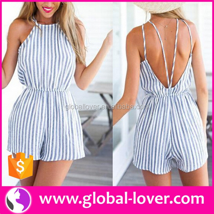 Летний новый sexy one piece короткие холтер спинки шаблон комбинезон комбинезоны