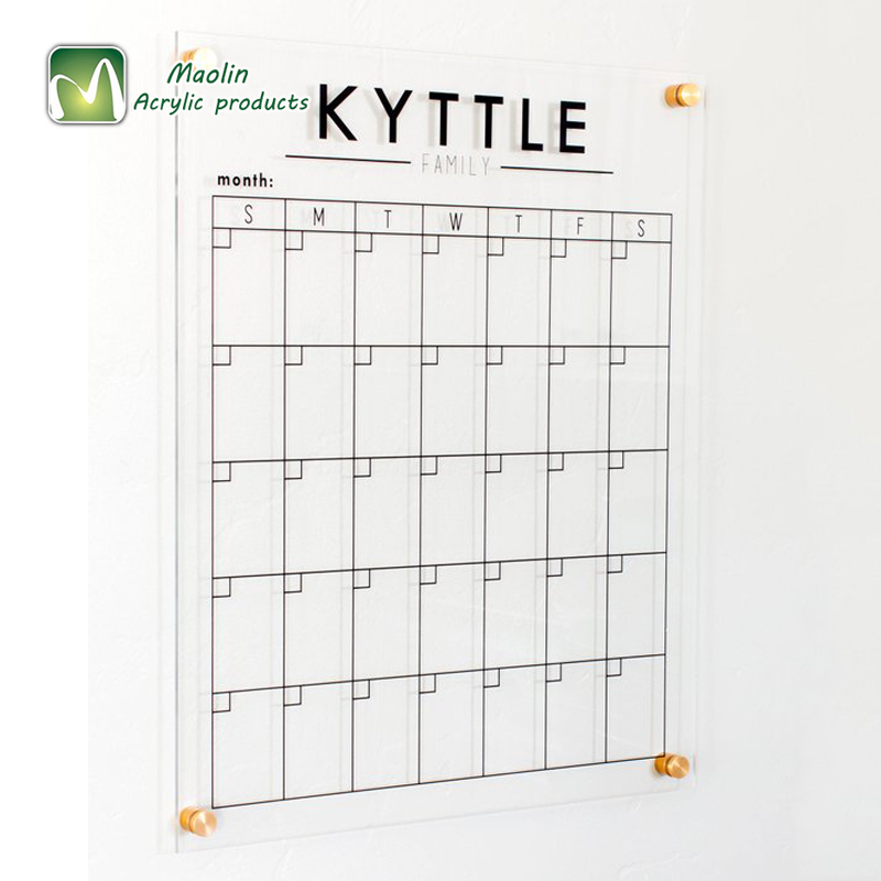 2018 Family Name Personalized Custom Dry Erase Acrylic Wall Calendar