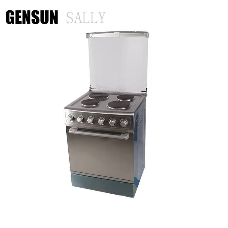 Full stainless steel glass cover lid gas stove with grill and oven