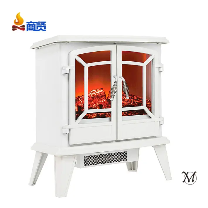 Солнечный свет 17 ''Wal Mart Led Logset пламенный свет с двумя открывающимися стеклянными дверями белая электрическая каминная плита
