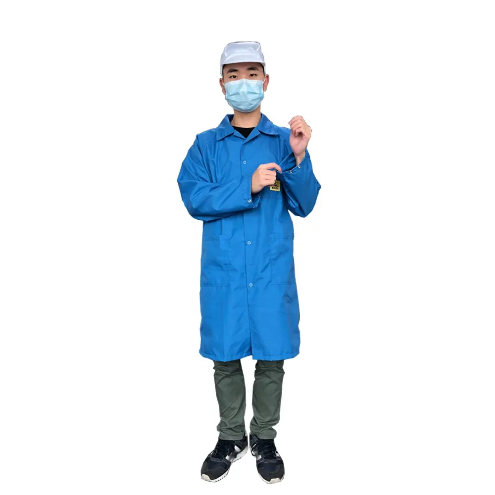 Cleanroom Smock ESD Cotton Garment Lab Coat Antistatic Clothes