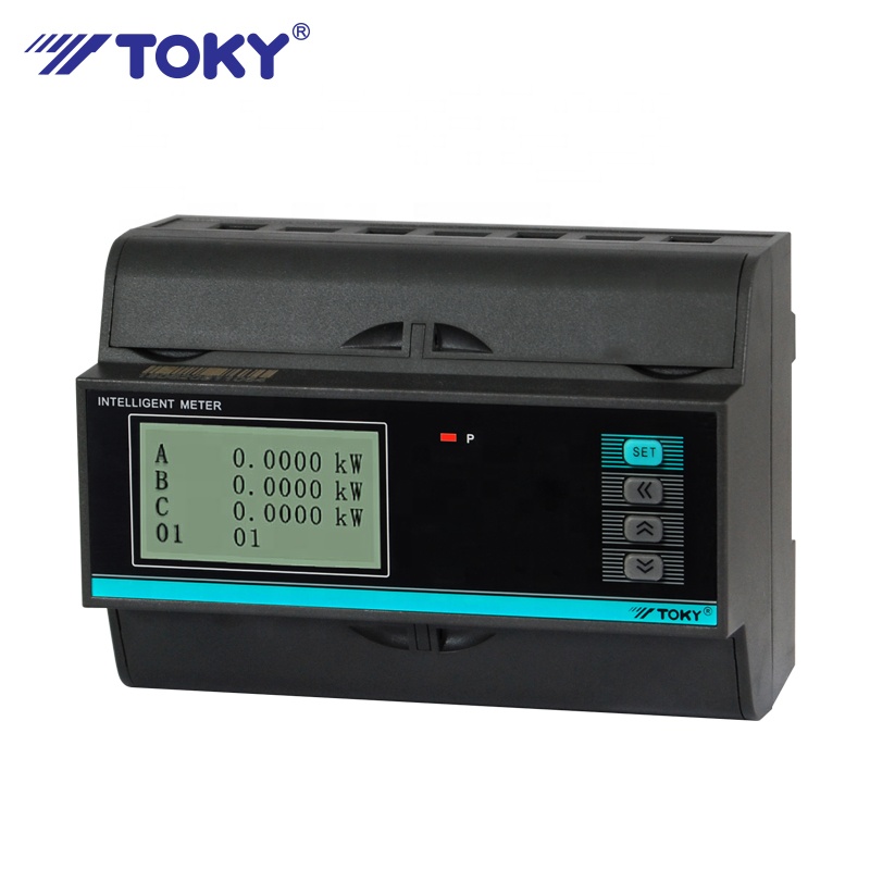 Toky 3 фазы Многофункциональный ct кВтч din-рейку счетчик энергии