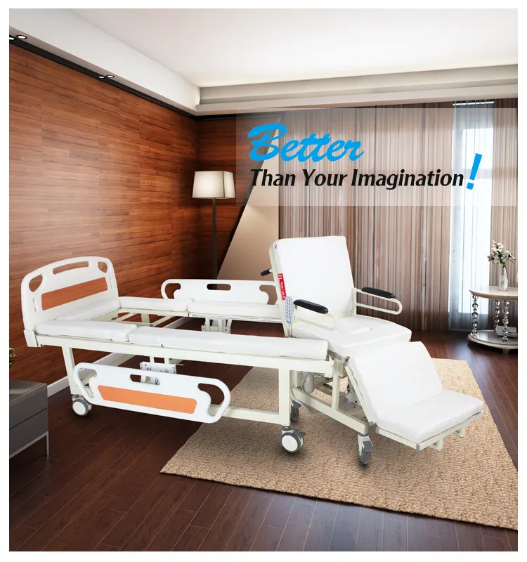 Medical equipment back adjustable multifunctional electric wheel chair cum hospital bed