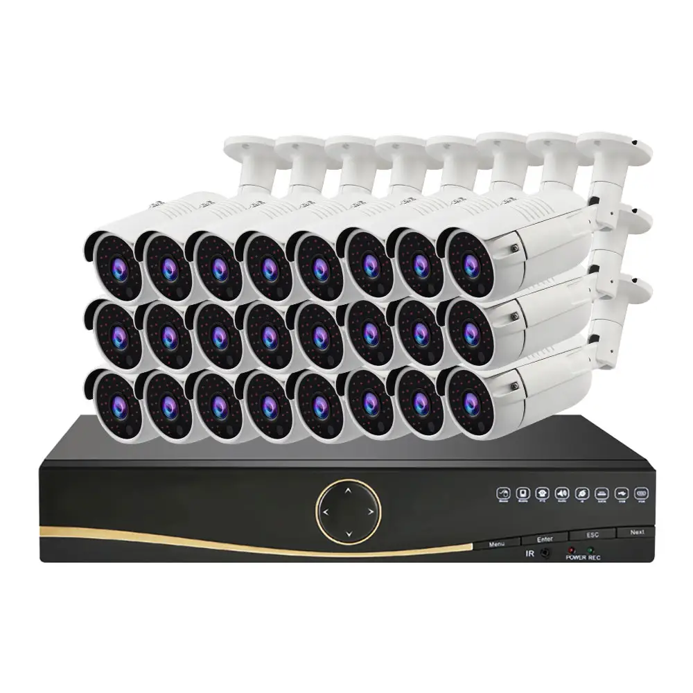 China Factory 24 Channel H.265+ NVR POE HD 1080P CCTV IP Camera Security Kit 4ch Home Surveillance System For Outside