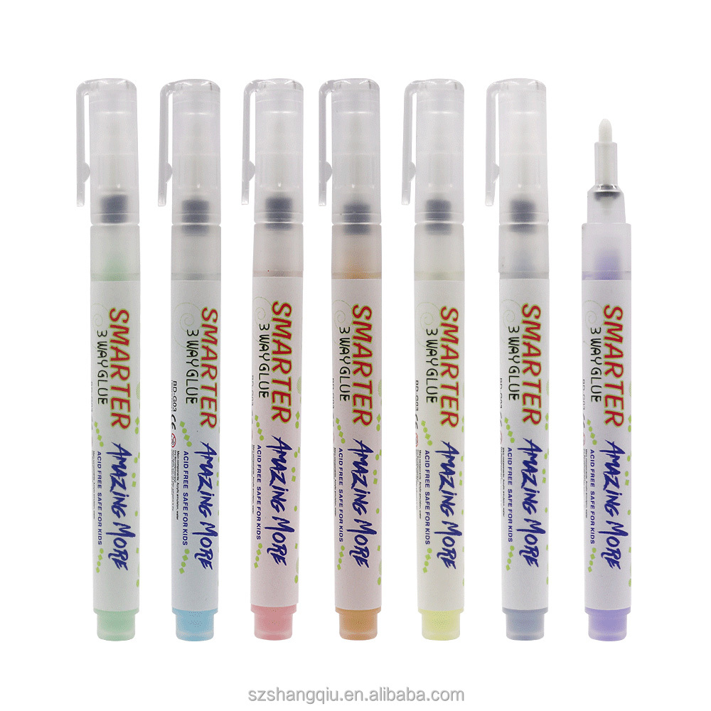 colorful glitter glue marker pens kid's DIY art markers for school home