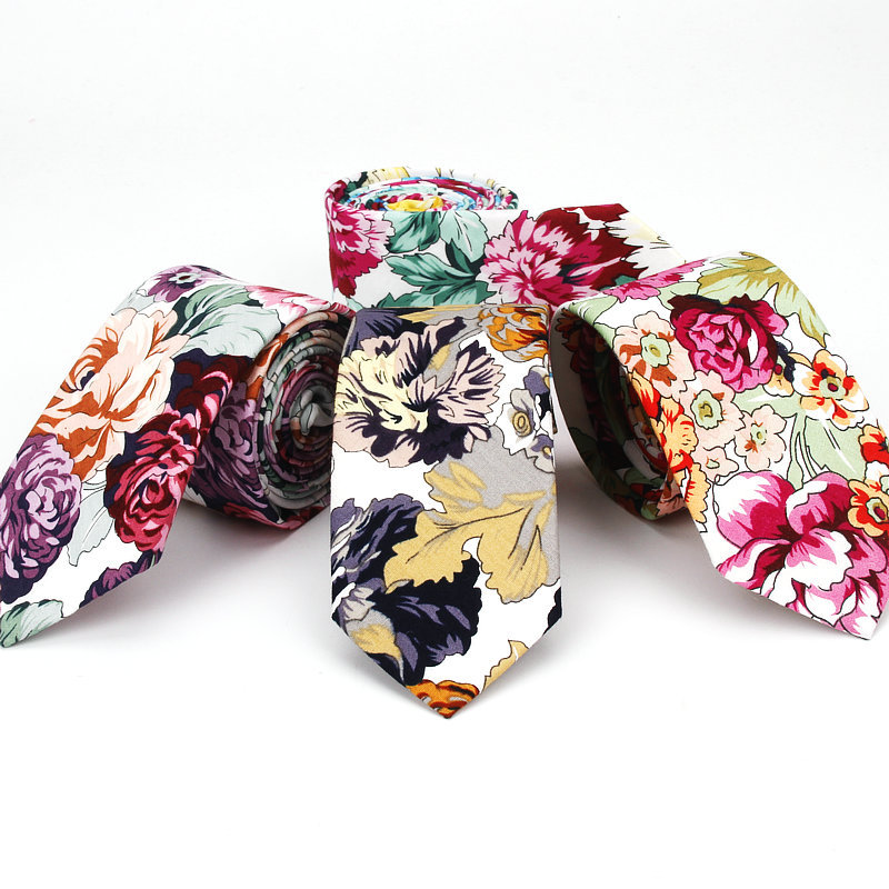 Light Color Fashion Plaid Design Cotton Tie for Men