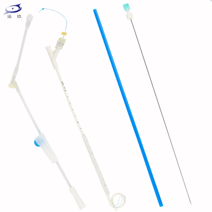 Pigtail Drainage Dual Lumen Catheter Set With Puncture Needle