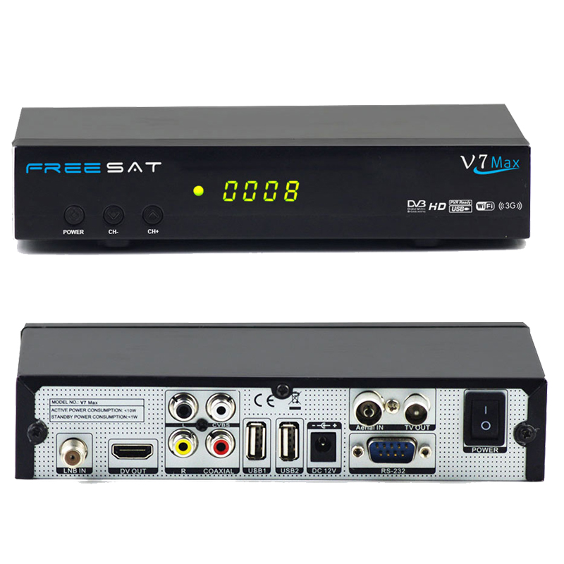 Оригинальный ресивер freesat V7 MAX full HD dvb-s2 V7 MAX HD спутниковый ресивер Поддержка питания v u biss key network freesat V7
