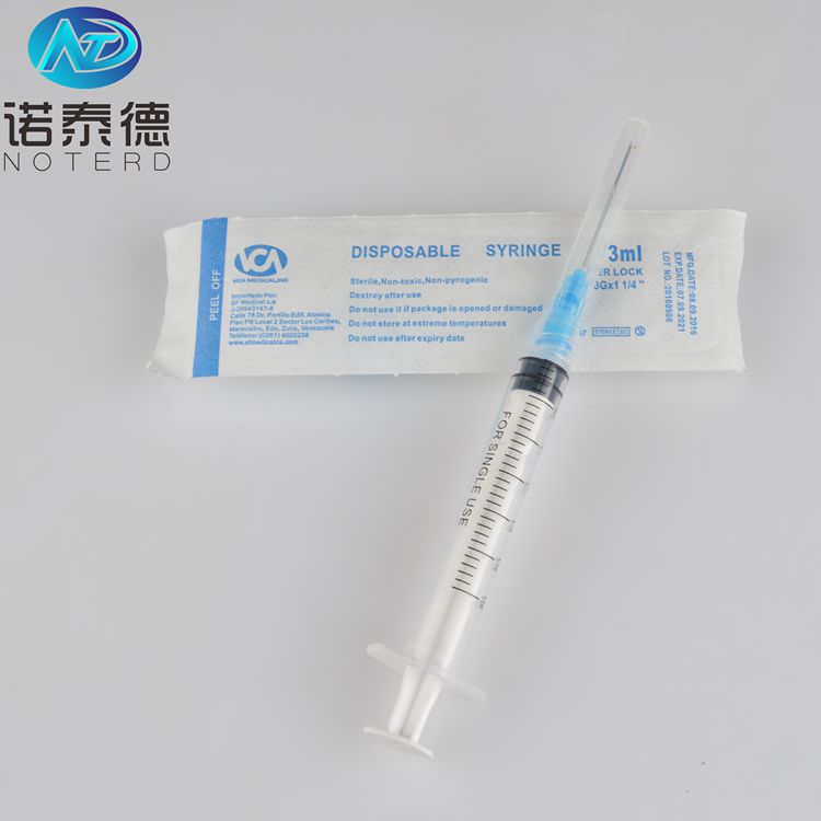 Non-toxic медицинская безопасность 2 ml 3 ml пластиковый одноразовый шприц с иглой