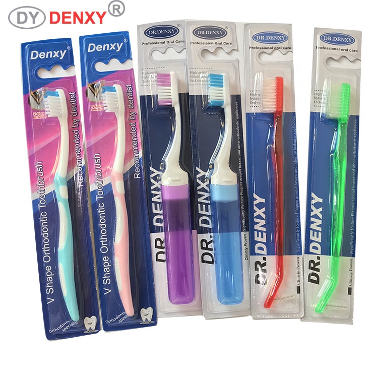 Стоматологическая Ортодонтическая межзубная зубная щетка Denxy, Ортодонтическая дорожная зубная щетка