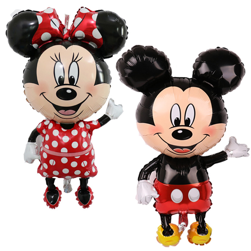 Happy Birthday Party decorations Kids Baby shower Party balloon Toys 112cm Giant Mickey Minnie Mouse foil Balloon