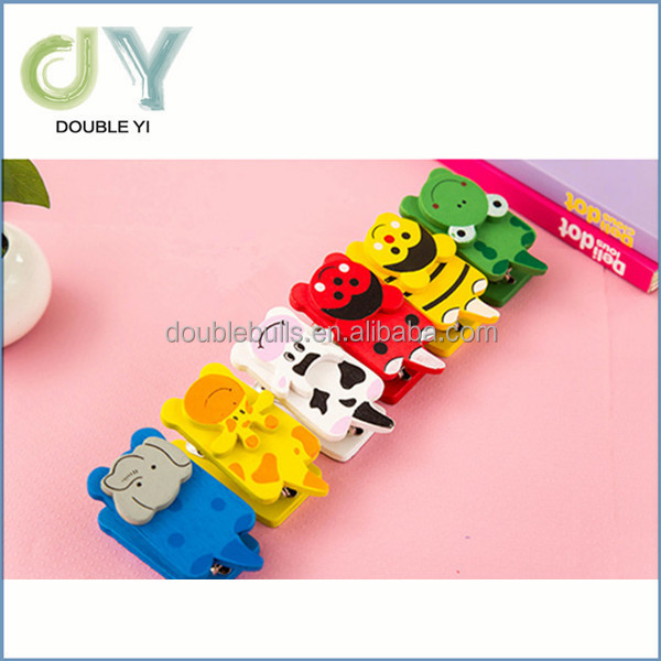 Creative cartoon cute wooden stapler , cute animal pocket stapler