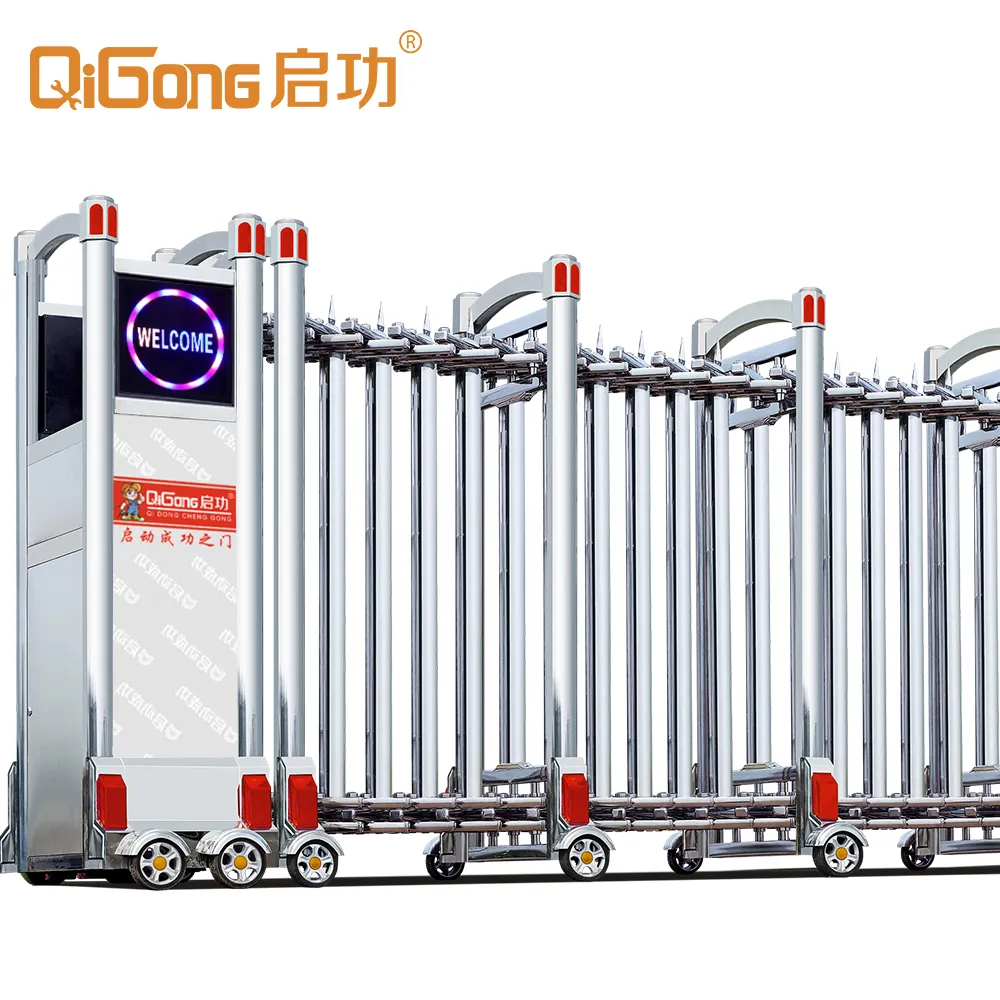 Retractable Open Style 201/304 Stainless Steel folding Gate Collapsible Gate for Industrial place