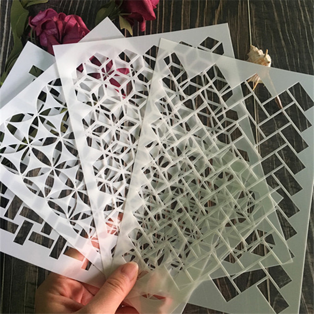 Stencil Painting on Floor Wall Fabric Furniture Wood Stencils,Plastic small floor stencil