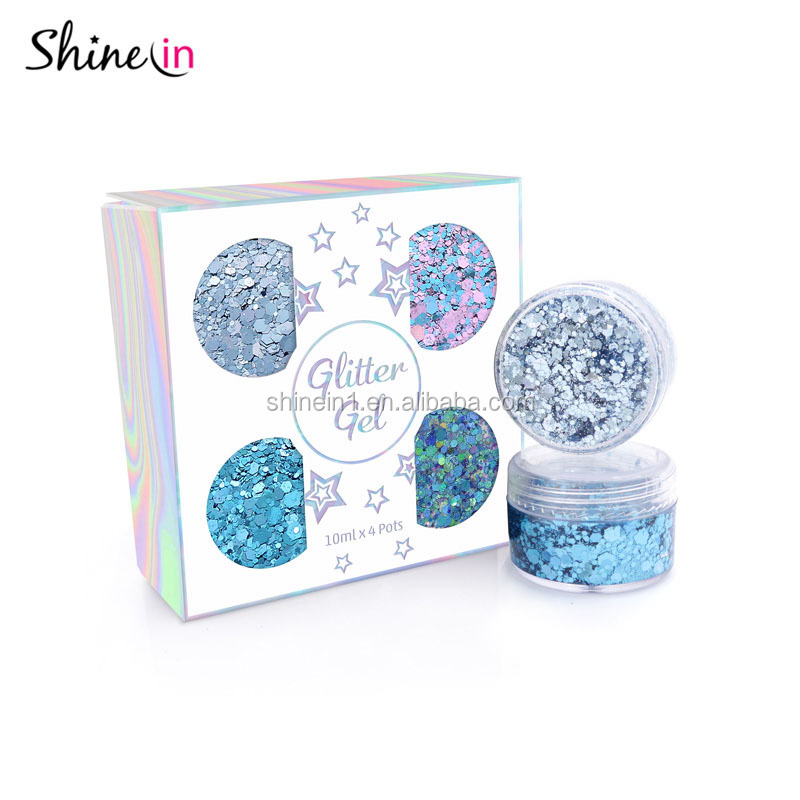 Shinein Подарочная коробка для макияжа, блестящие жидкие тени для век, массивный блестящий гель для ногтей, блеск для лица, косметика для тела