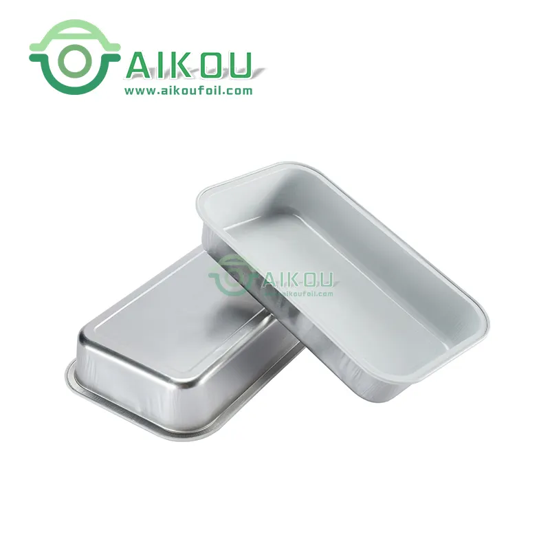 Airport Rectangular Disposable Meal Food Container Aluminum Foil Pan Airline Catering Trays