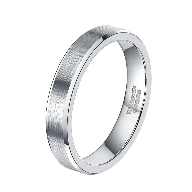 Latest Designs Brushed Tungsten Ring,Simple Design Men Women Silver Color Tungsten Carbide Jewelry Rings