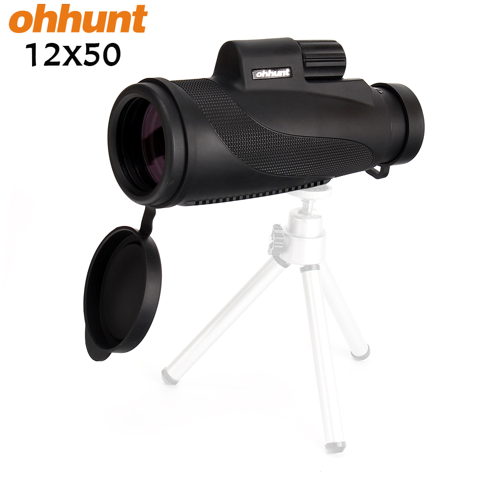 Ohhunt 12x50 водонепроницаемый нескользящий дизайн охота мощный Монокуляр Телескопы для телефона