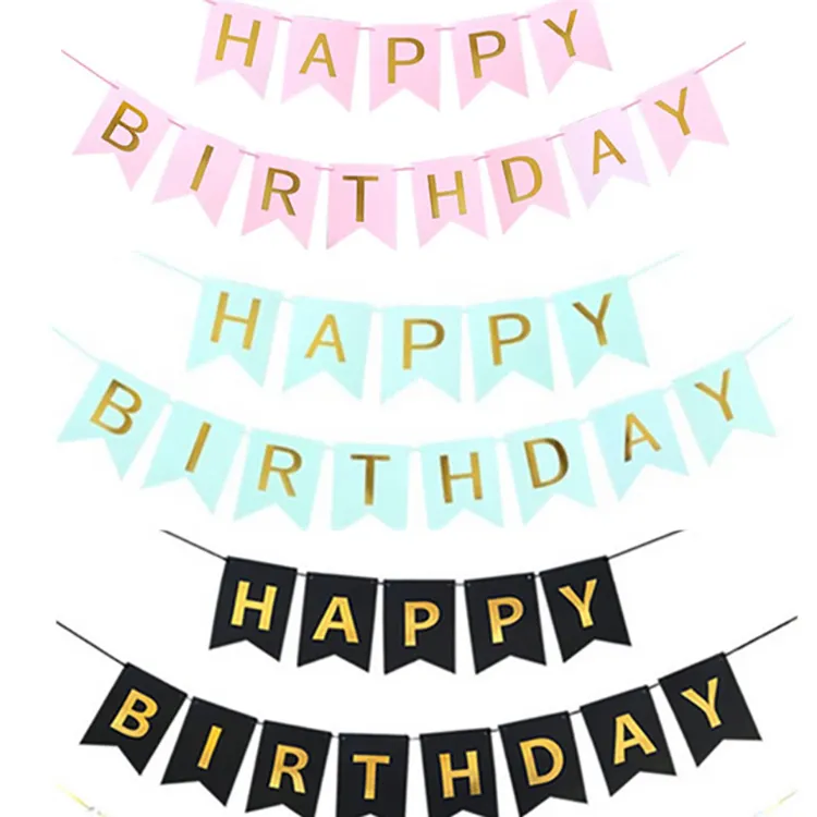 Colorful decorative paper happy birthday letter banner
