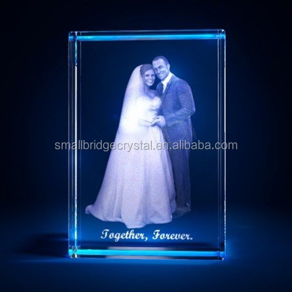 Лазерная 3D фоторамка с кристаллами для свадьбы юбилея