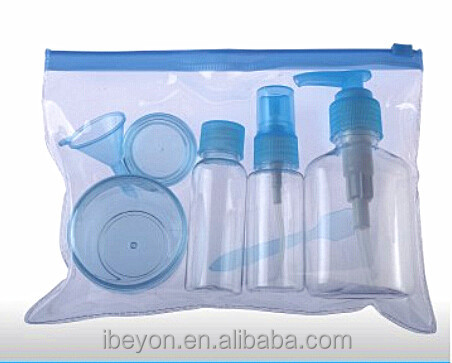 Small bottle beauty disposable hotel travel kit for ladies with pvc bag