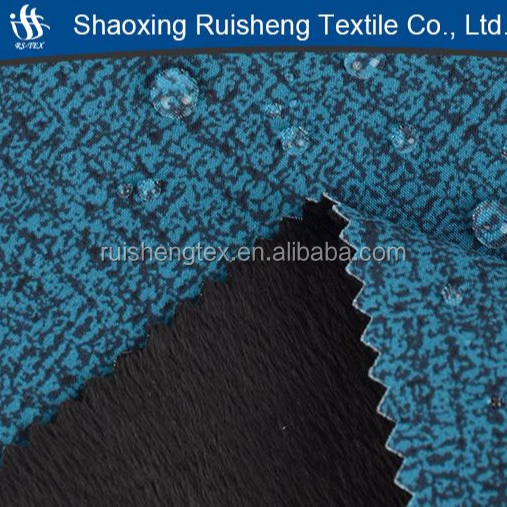 printed softshell fabrics of stretch fabric bonded TPU film bonded polar fleece