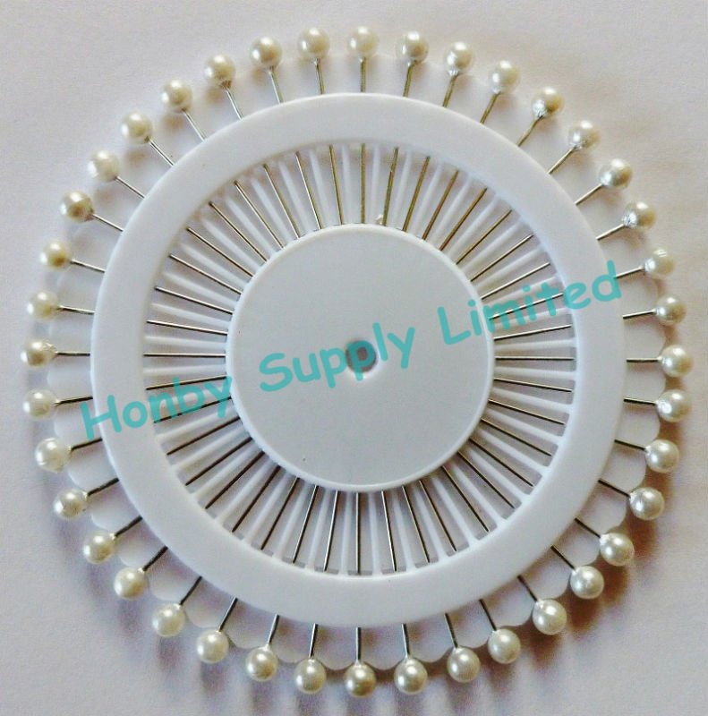 Ball Shaped Pearl Head Dressmaking Pin Rosette for Sewing