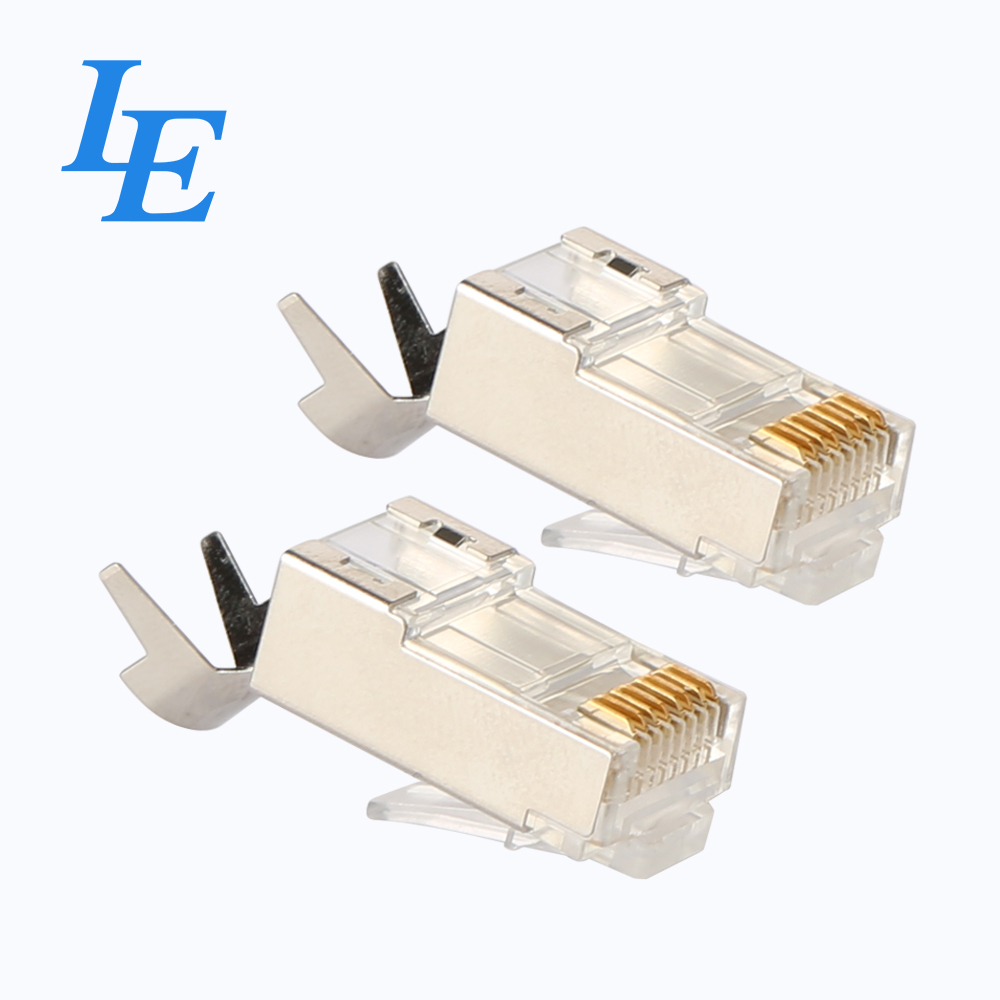 LE Cat7 8 Pin Позолоченный RJ45 FTP разъем для кабельной сети