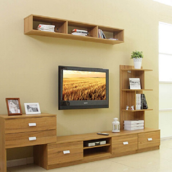 wood TV cabinet with drawers
