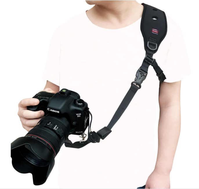 Drop Shipping High Quality Single Shoulder Camera Strap with Metal Hook for SLR / DSLR Cameras(Black)
