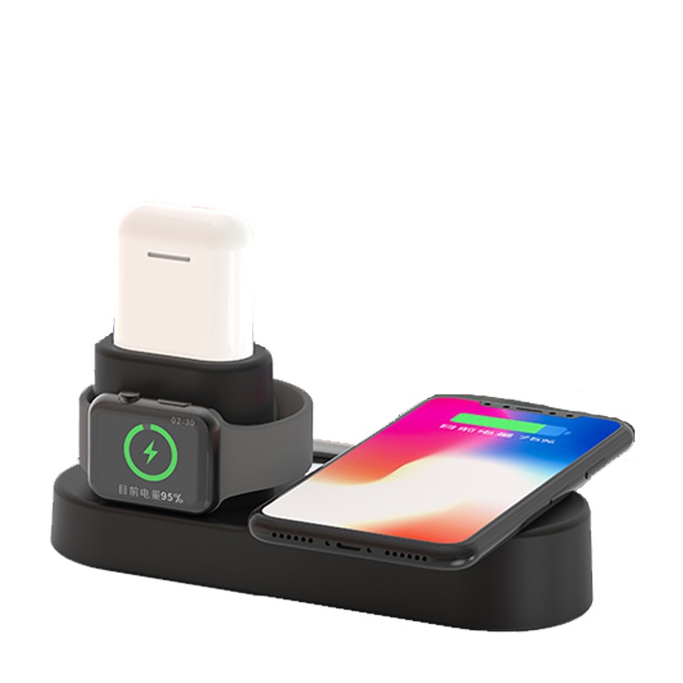 Новое поступление! USB мощность полосы 4 в 1 быстро беспроводной зарядное устройство быстрой зарядки 10 Вт Qi станции для iPhone смарт часы