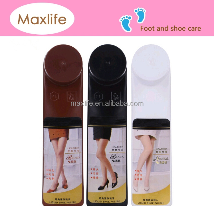 liquid shoe polish with black brown natural color,75ml leather shoe polish,leather polish