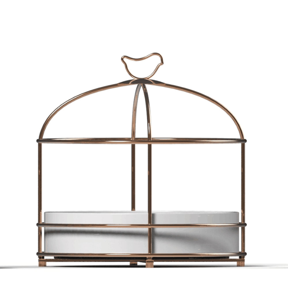 Giveaway gift cage flower chocolate tray celebration round gold luxury vase with bird
