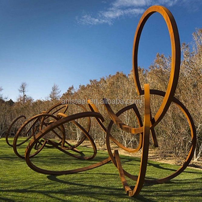 Стальная наружная скульптура corten a, украшение для сада