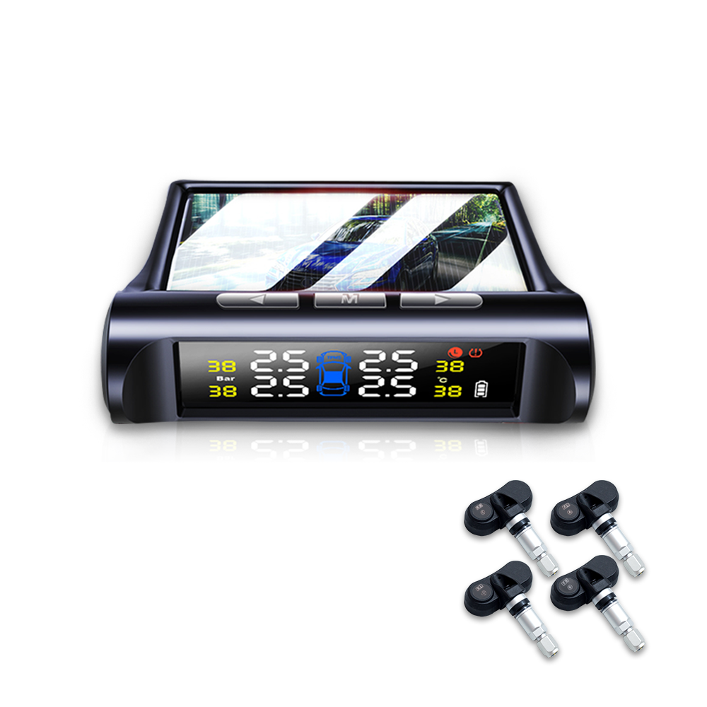 Беспроводная автомобильная система контроля давления в шинах TPMS с солнечной/USB зарядкой, с внутренним датчиком, Китай