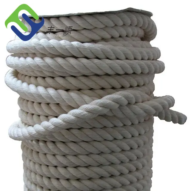 16mm 20mm 3 strand braided twisted cotton rope for packing