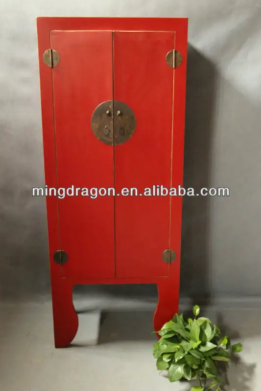 Chinese antique red wooden wedding wardrobe
