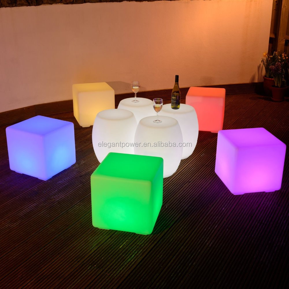 Светодиодный куб 50x50x50 производство светящаяся мебель современный RGB led пластиковый светящийся куб
