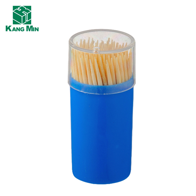 Cheap price two sharpes disposable bamboo toothpick in plastic containers