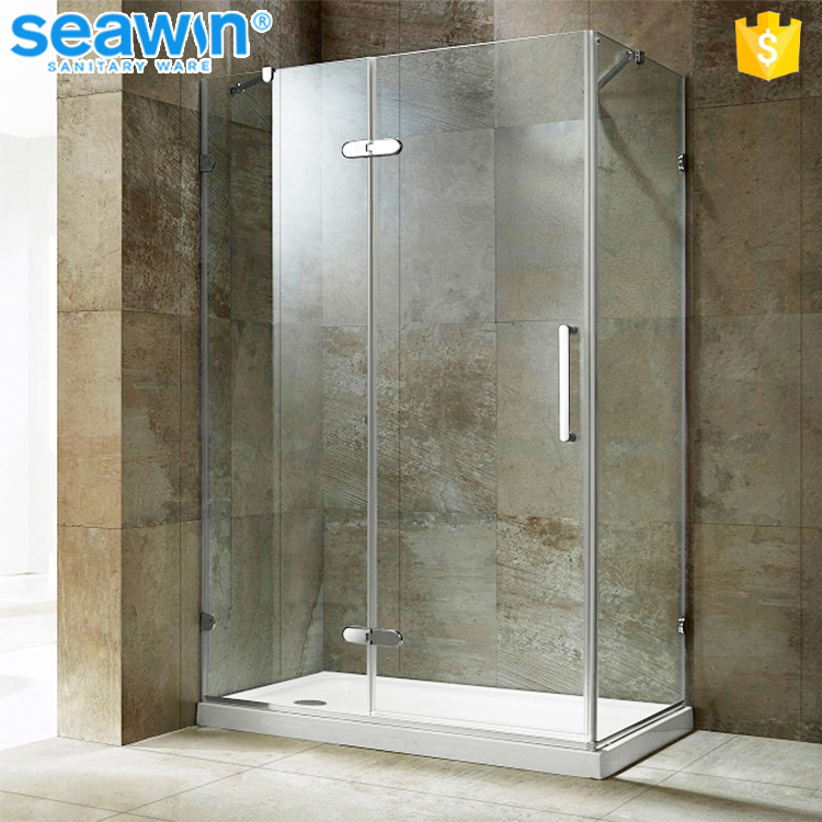 Bathroom Free Standing Hinge Style 10mm tempered glass chrome brass shower enclosure