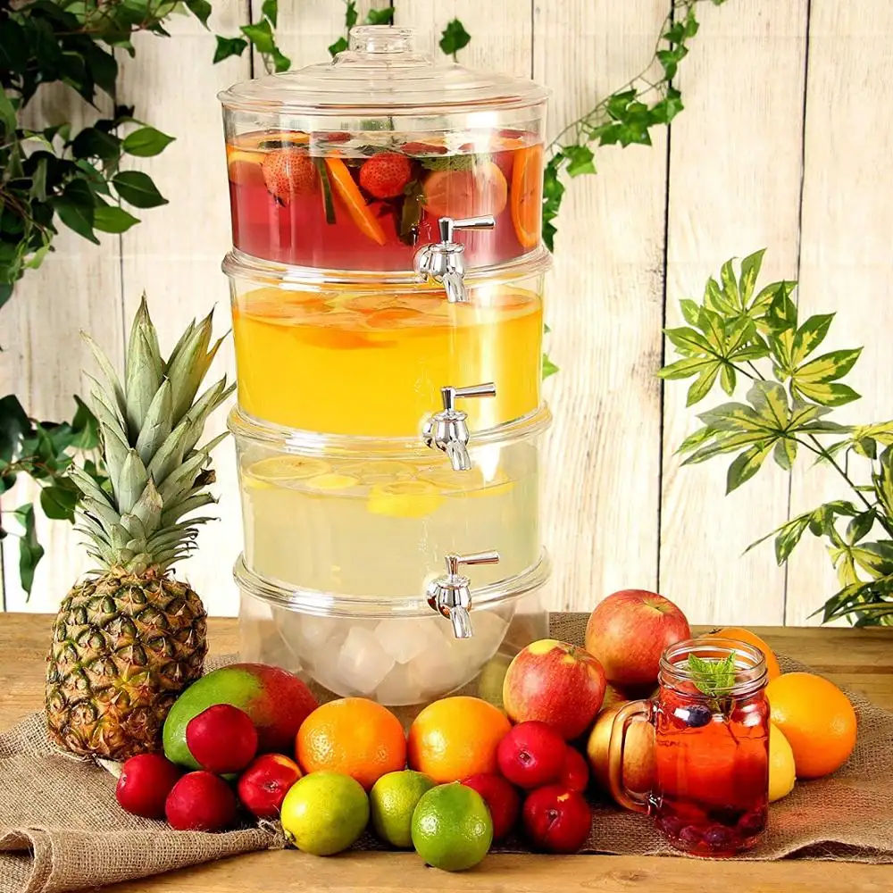 Напиток Диспенсер 4L стекло Jar и железной станции сок кофе кувшин воды диспенсер для напитков с кран вечерние партии кухня инструменты