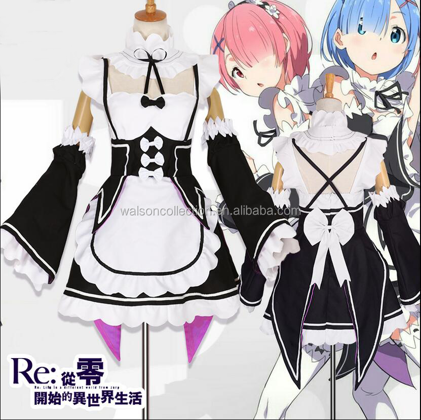 Обувь для косплея; Аниме Косплей Re:Zero kara Hajimeru Isekai Seikatsu Rem Ram горничной платье; Наряд для костюмированной вечеринки на Хэллоуин csotumes для женщин