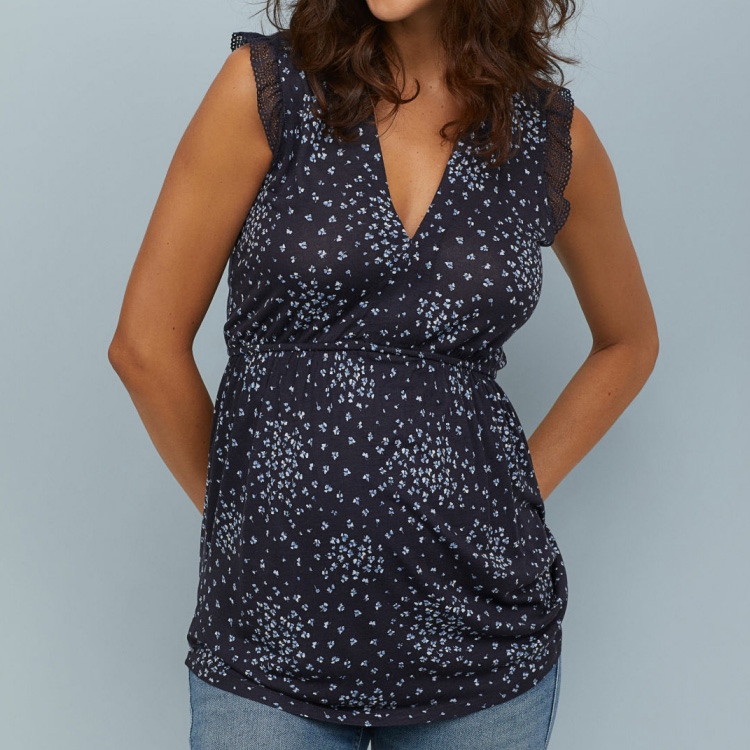 Wholesale maternity clothes China factory V neck maternity jersey Top