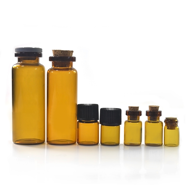 5ml 10ml 15ml 20ml 30ml 50ml 100ml amber glass bottle with cork