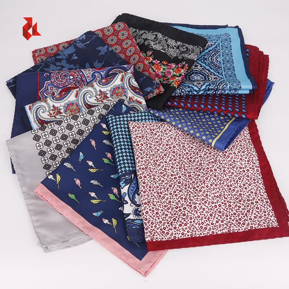 Custom Made Polyester Digital Printed Pocket Squares Hanky