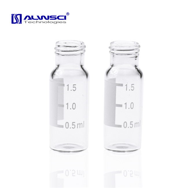ALWSCI 1,5 мл прозрачные стеклянные флаконы жхвд с пятнами для записи 9 мм широкоформатная флакон для хроматографии 2ML-9-V1002