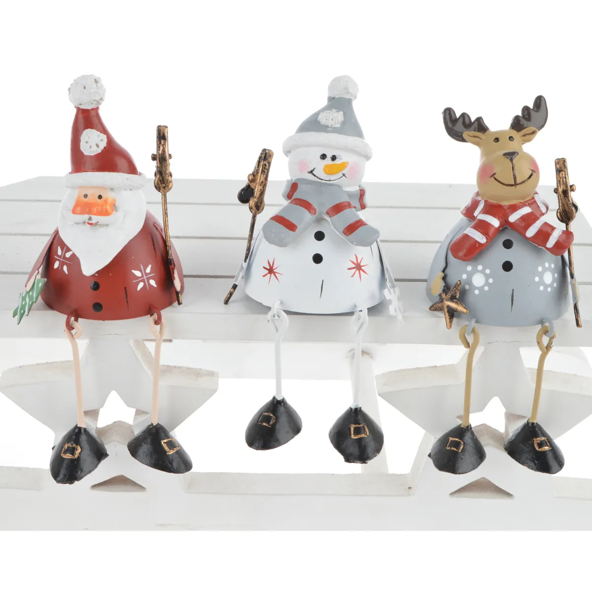 Metal crafts winter santa snoman reindeer tabletop home decoration children gifts christmas ornament supplies