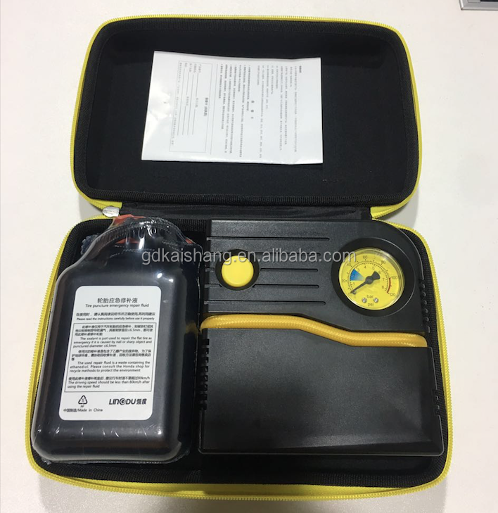 Car tire pump 12 volt air compressor for car tire compresor with anti puncture liquid tyre sealant 450ml